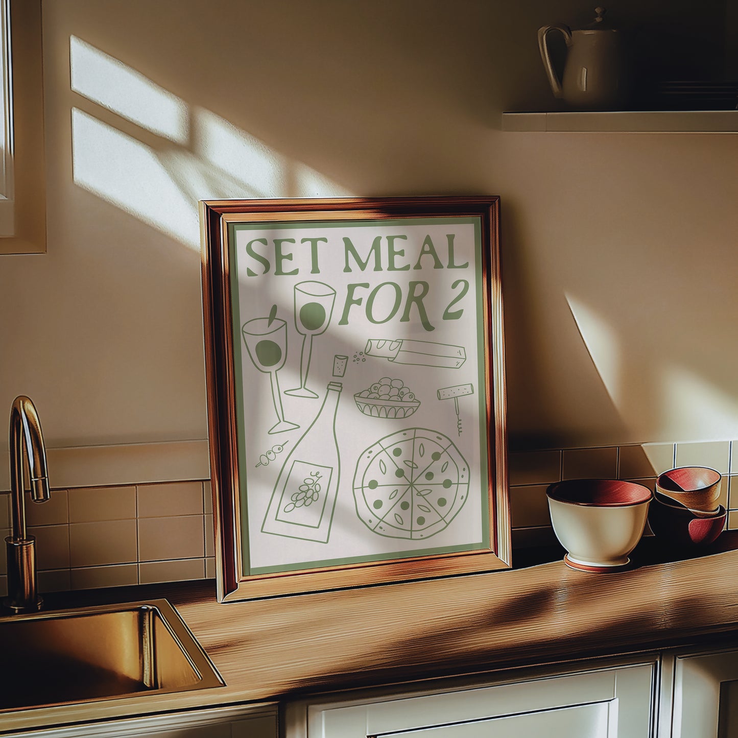 Set Meal For 2 Dinner Kitchen Print