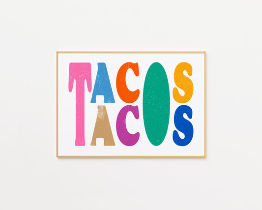 Taco in Riso Style Print
