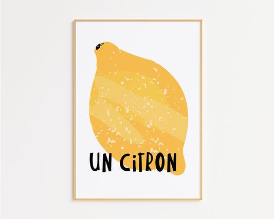 Lemon in French Print