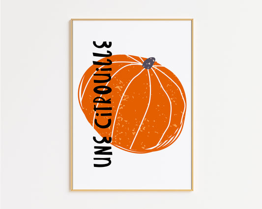 Pumpkin in French Print