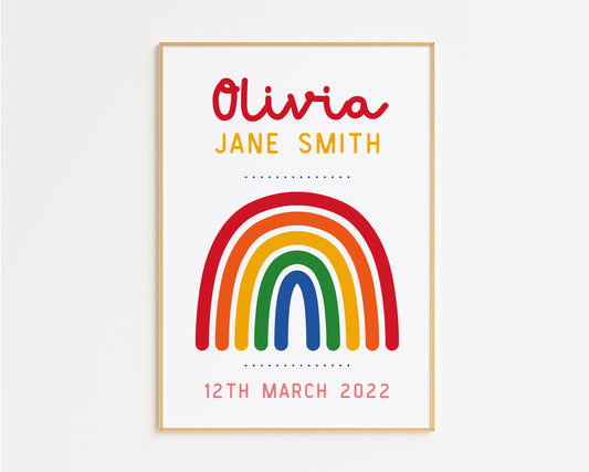 Personalised Rainbow Name Print