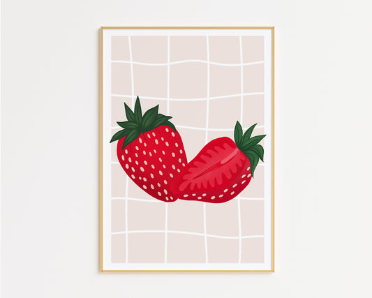 Stripey Strawberry Print