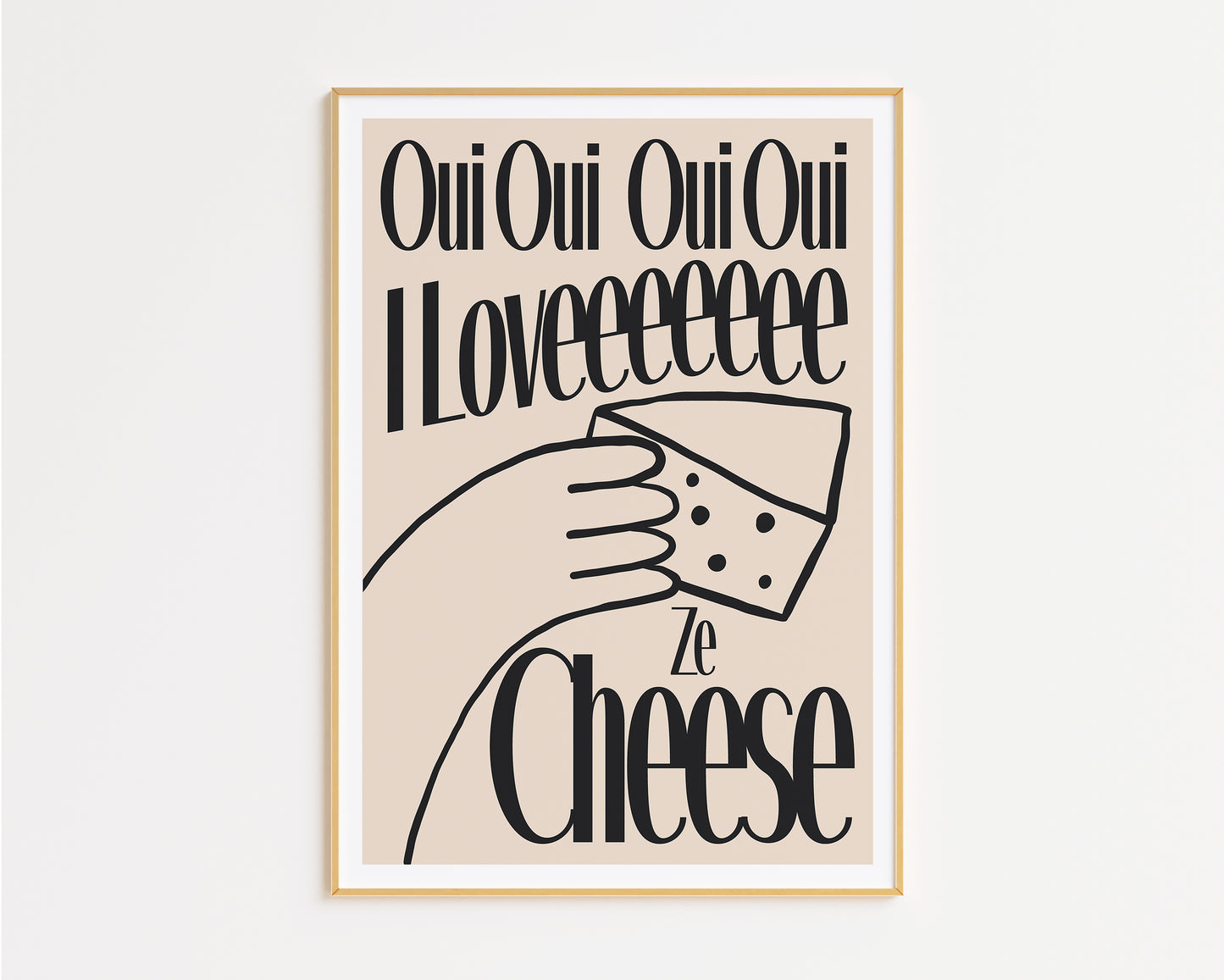 I Love Ze Cheese Print - in Black