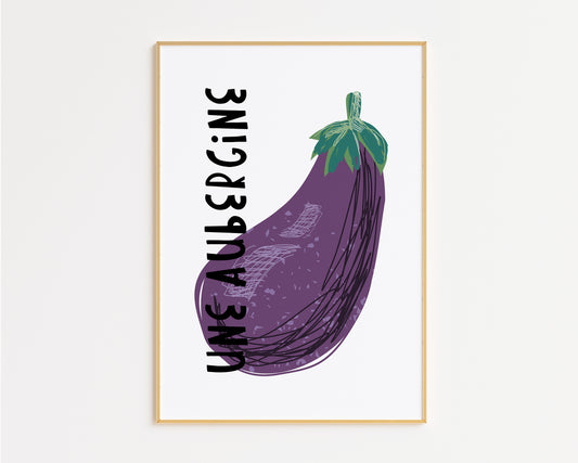 Aubergine in French Print