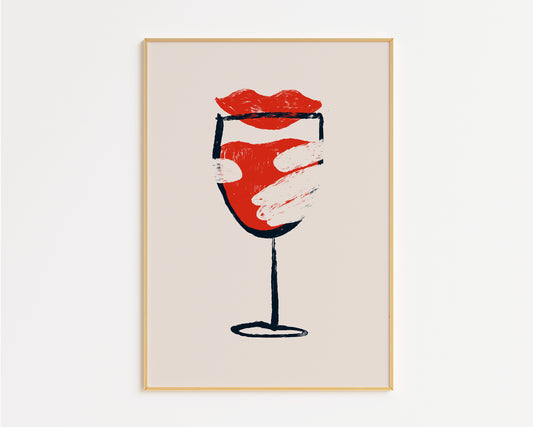 Red Wine Red Lips Print