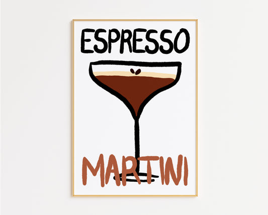Hand Drawn Espresso Martini Cocktail Print