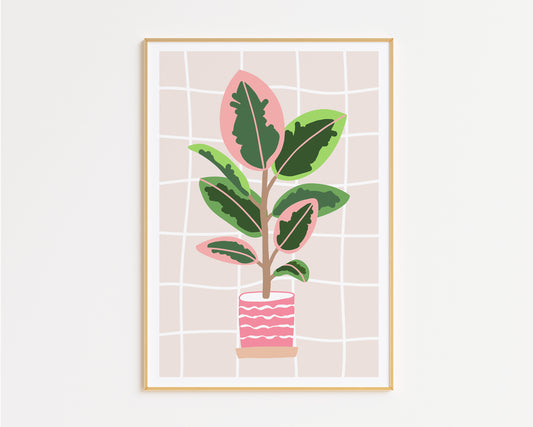 Pink Plant Print