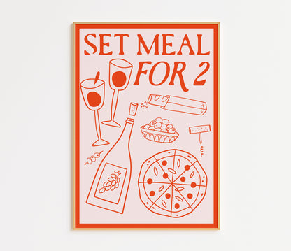 Set Meal For 2 Dinner Kitchen Print