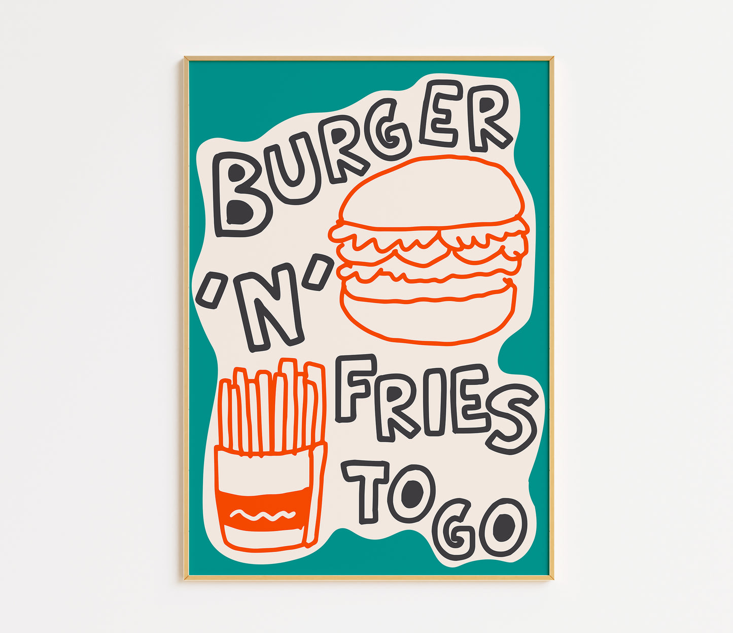 Burger and Fries Kitchen Print