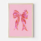 Acrylic Pink Bow Print - in Pink