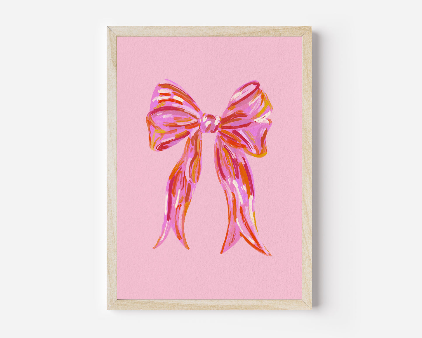 Acrylic Pink Bow Print - in Pink