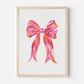 Painted Pink Bow Print - in White