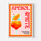 Aperol Spritz Retro Cocktail Print