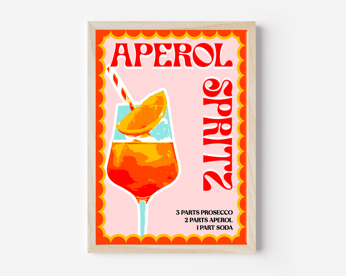 Aperol Spritz Retro Cocktail Print