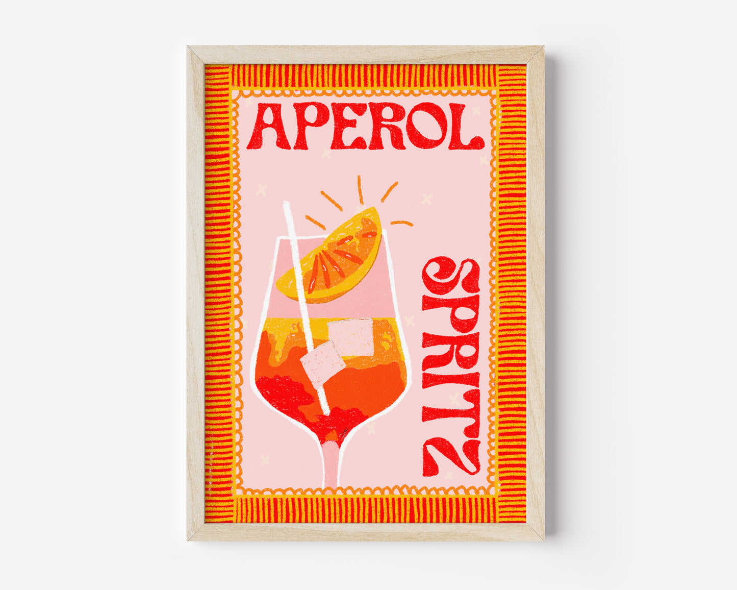 Aperol Spritz Hand Drawn Print