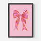 Acrylic Pink Bow Print - in Pink