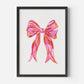 Painted Pink Bow Print - in White