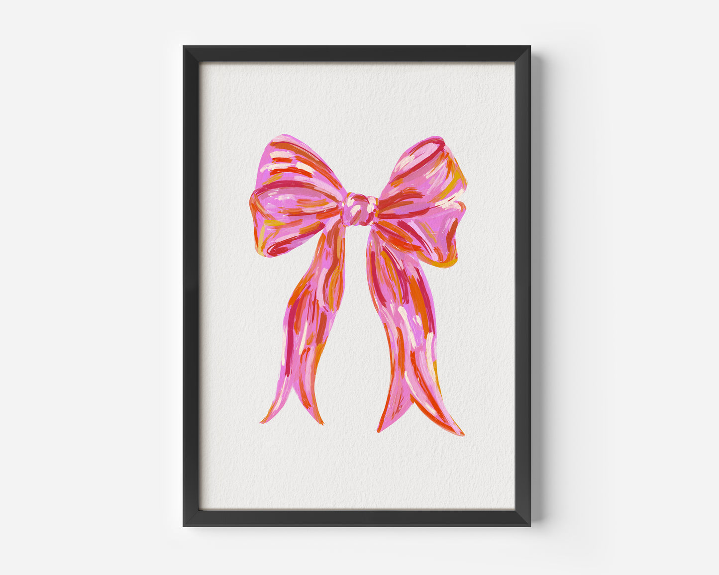 Acrylic Pink Bow Print - in White