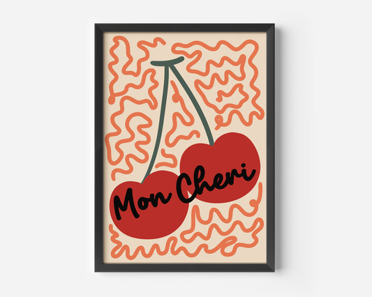 Mon Cheri Print - in Orange