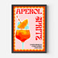 Aperol Spritz Retro Cocktail Print