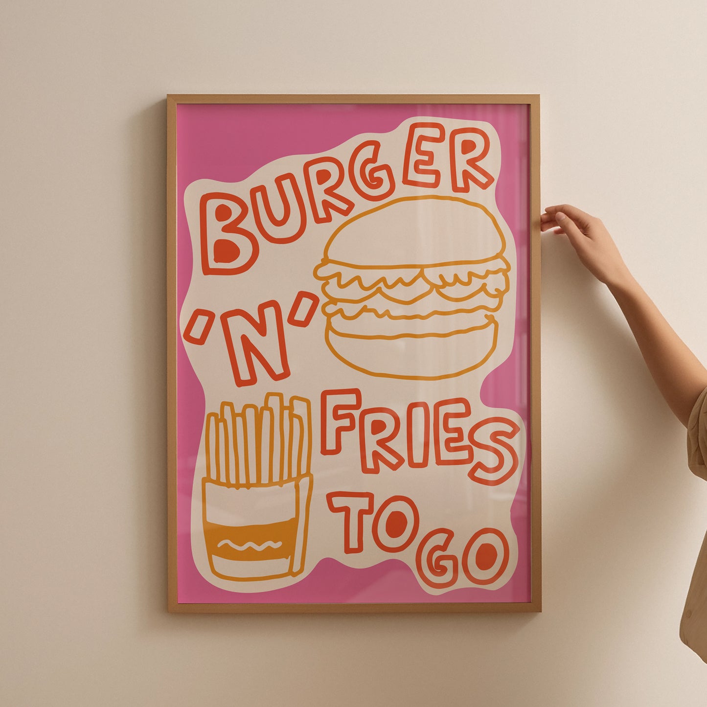 Burger and Fries Kitchen Print