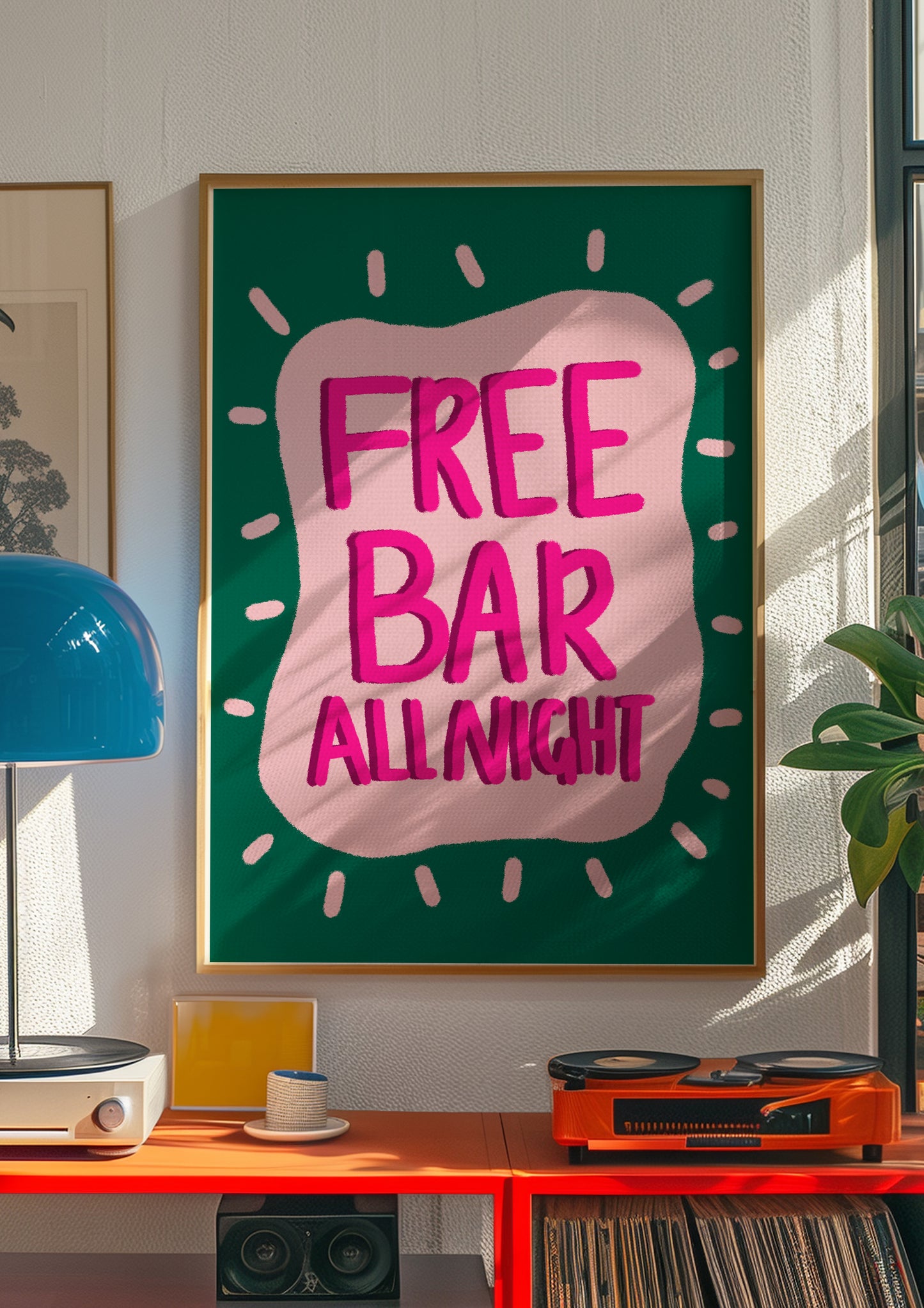 Free Bar All Night Print