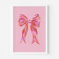 Acrylic Pink Bow Print - in Pink