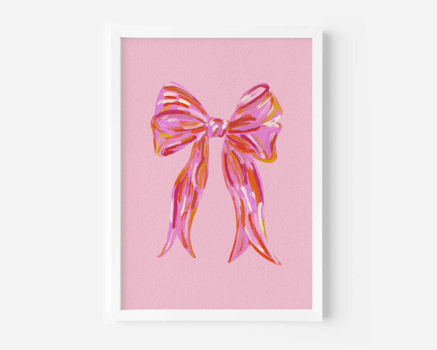 Acrylic Pink Bow Print - in Pink