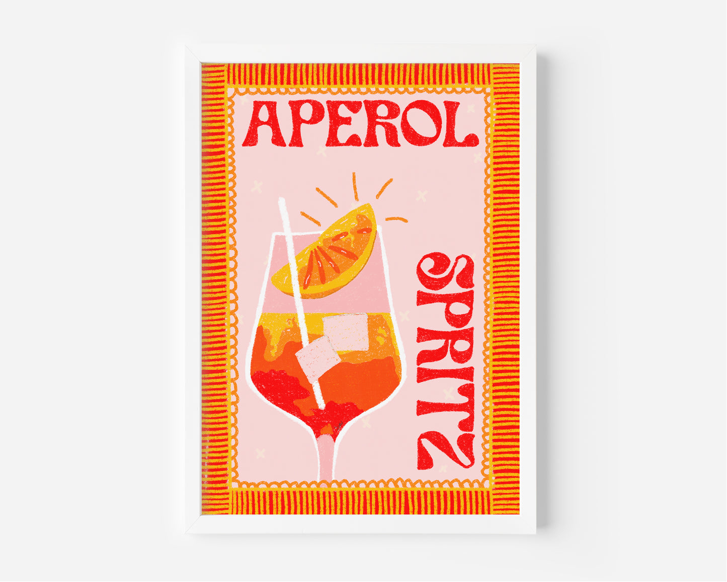 Aperol Spritz Hand Drawn Cocktail Print