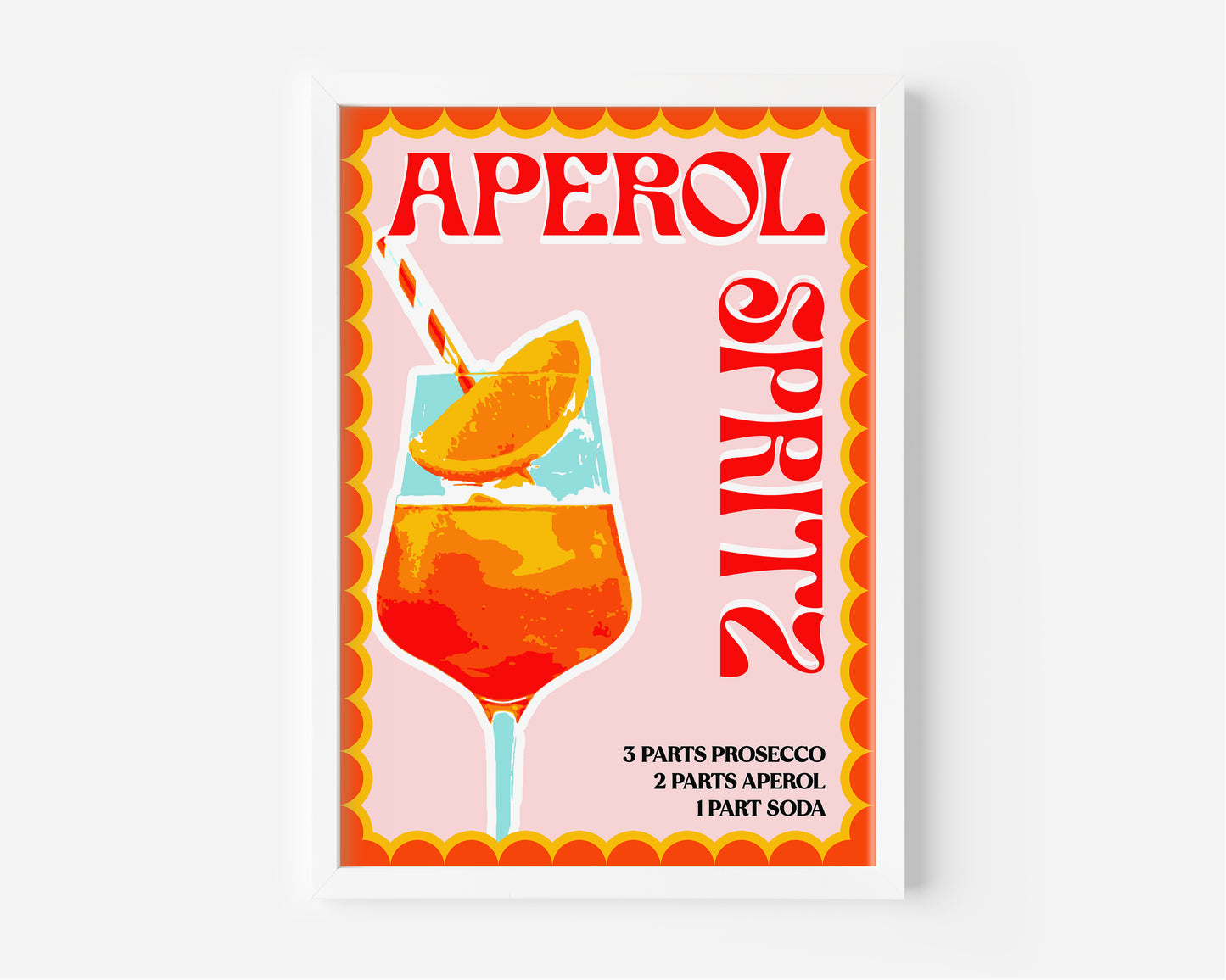 Aperol Spritz Retro Cocktail Print