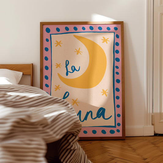 La Luna Hand Drawn Print