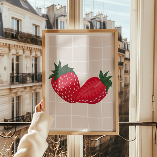 Stripey Strawberry Print