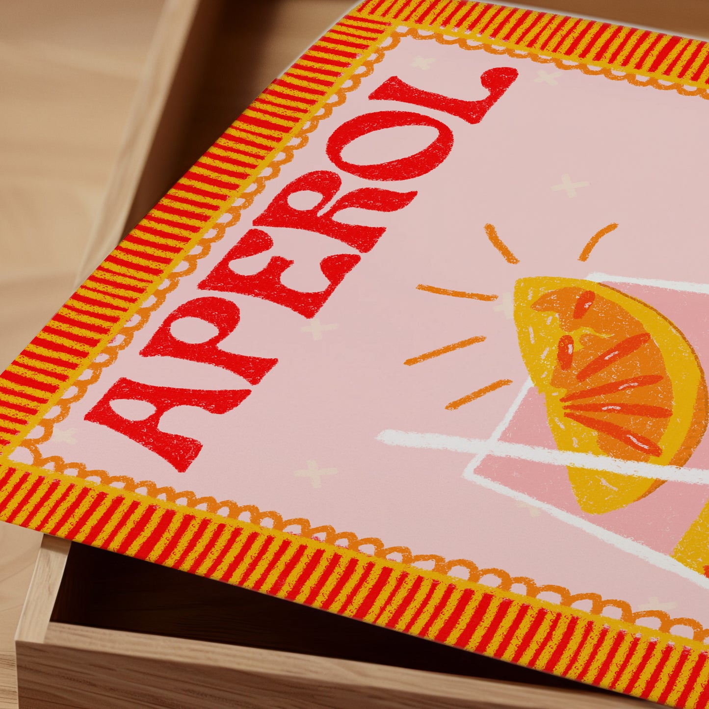 Aperol Spritz Hand Drawn Print