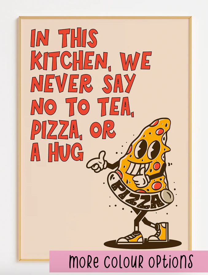 A4 RETRO PIZZA PRINT