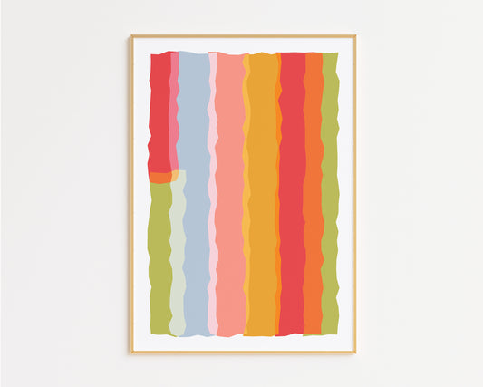 Colourful Abstract Lines Print