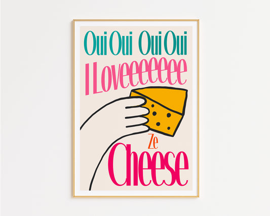 I Love Ze Cheese Print - in Rainbow