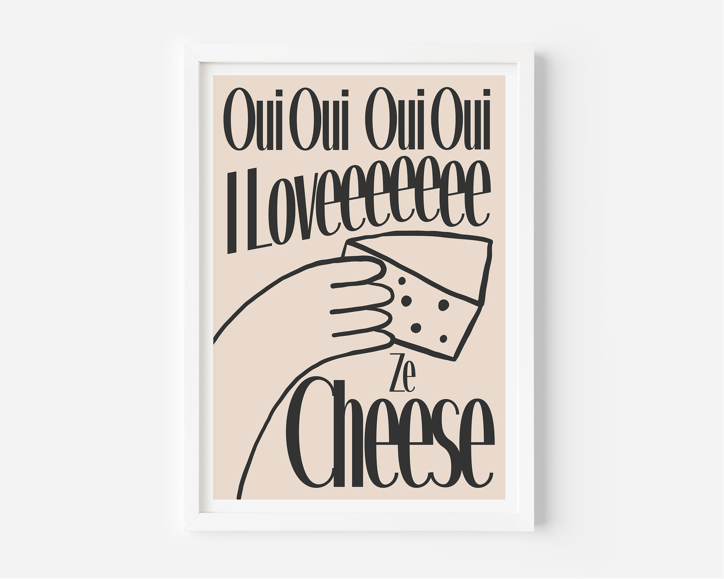 I Love Ze Cheese Print - in Black