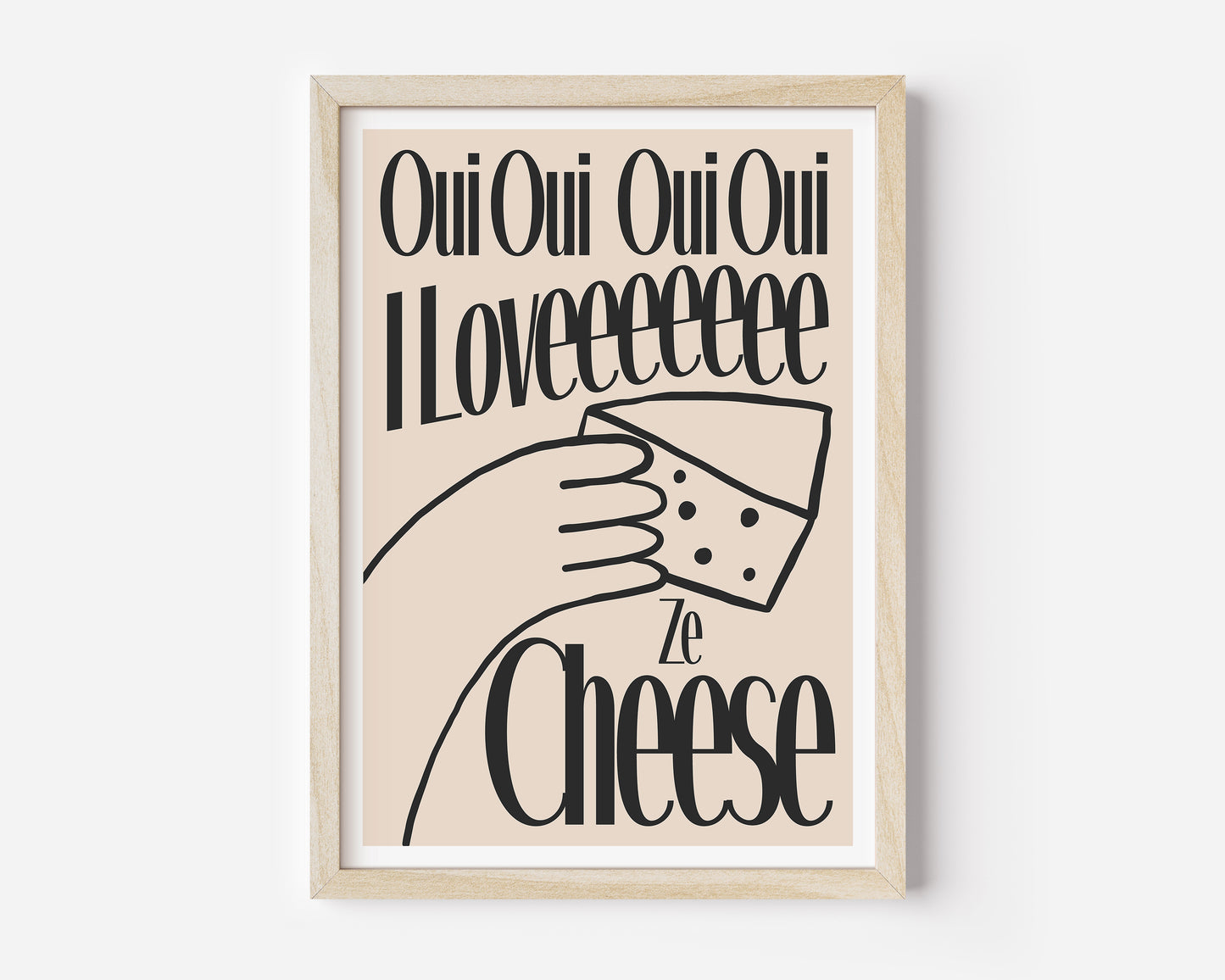 I Love Ze Cheese Print - in Black