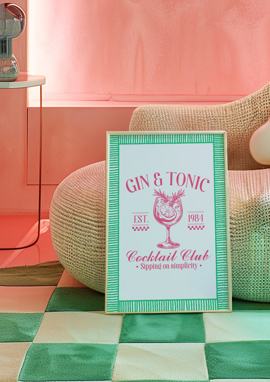 Gin & Tonic Cocktail Print