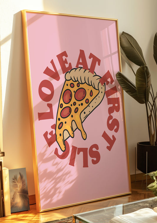 Love At First Slice Pizza Kitchen Print