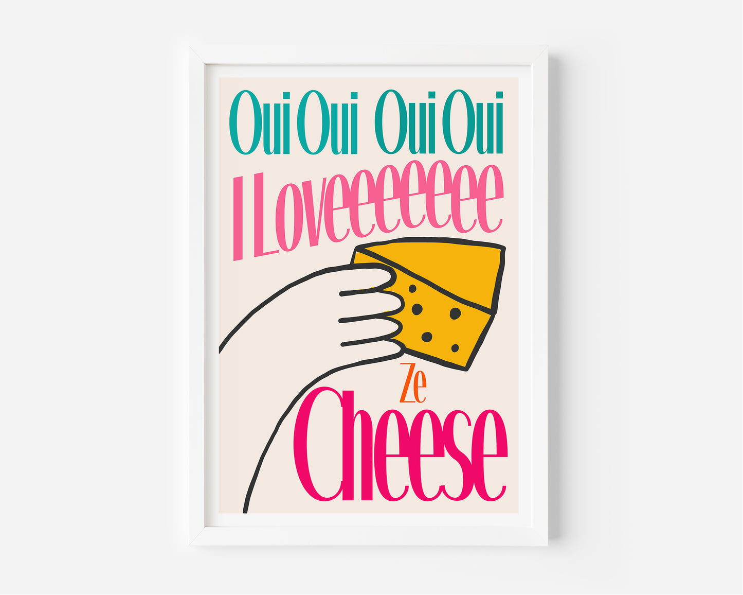 I Love Ze Cheese Print - in Rainbow