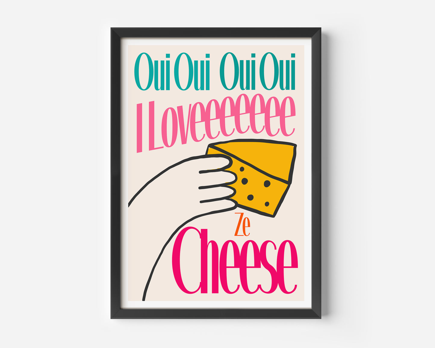 I Love Ze Cheese Print - in Rainbow