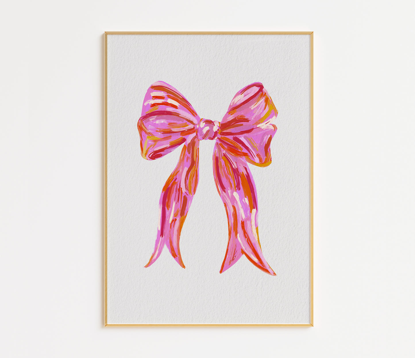 Acrylic Pink Bow Print - in White