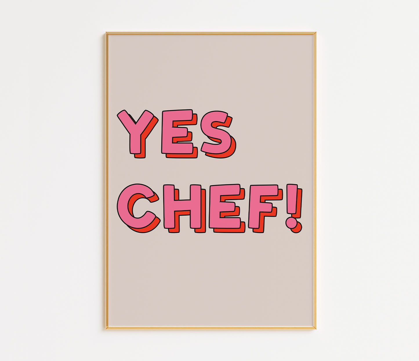 Yes Chef Print - in Pink