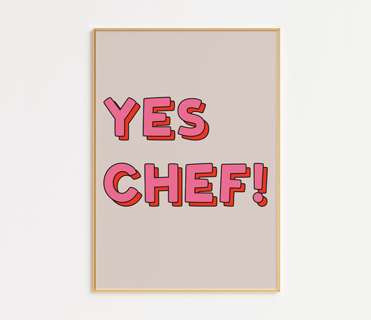 Yes Chef Print - in Pink