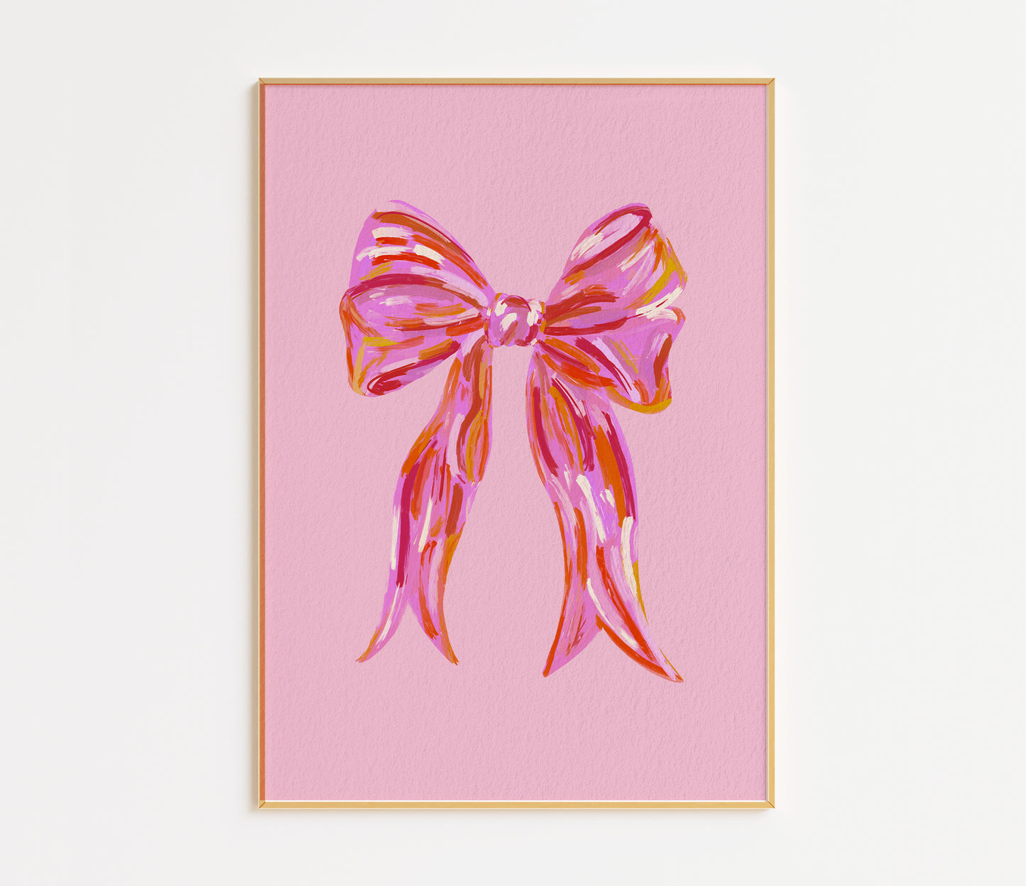 Acrylic Pink Bow Print - in Pink