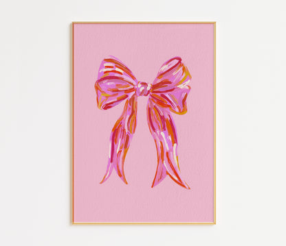 Acrylic Pink Bow Print - in Pink