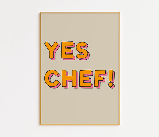 Yes Chef Print - in Yellow