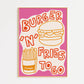 Burger and Fries Kitchen Print