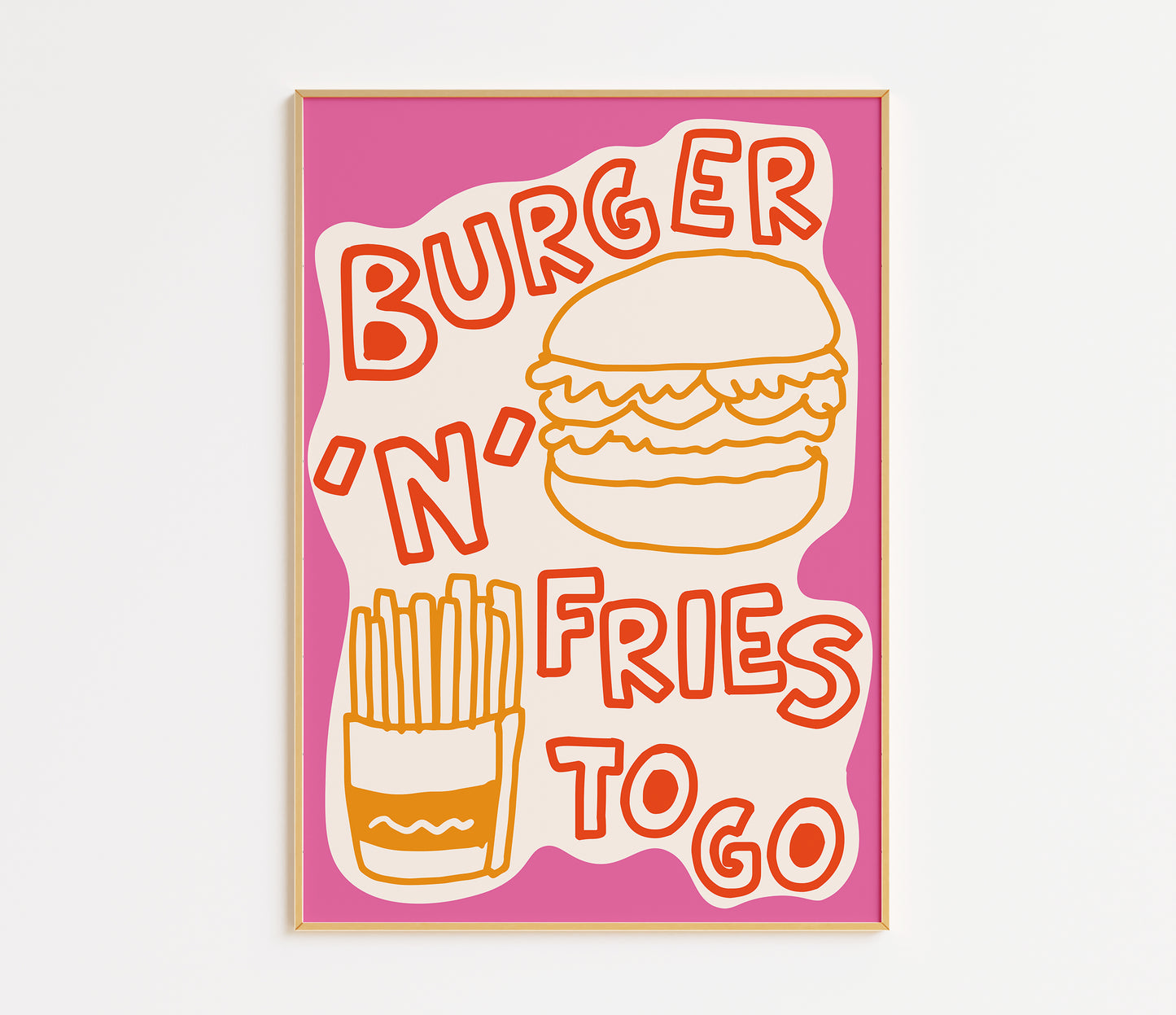 Burger and Fries Kitchen Print